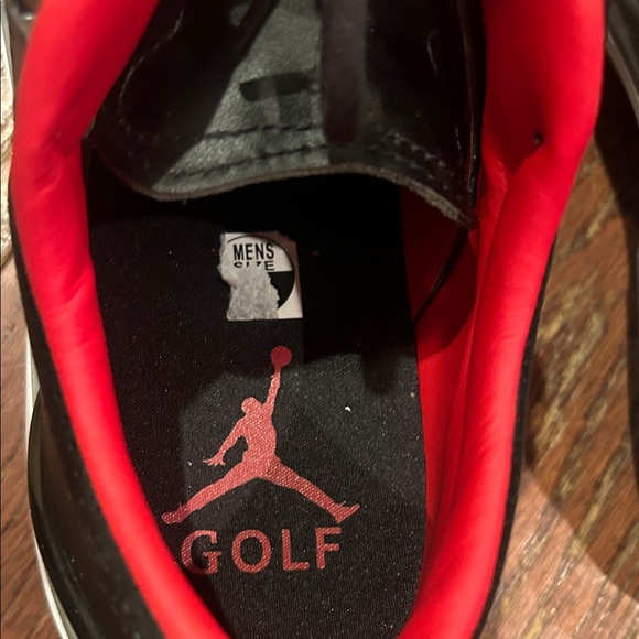 Nike Jordan Black and Red Athletic Golf Shoes - Picture 12 of 16